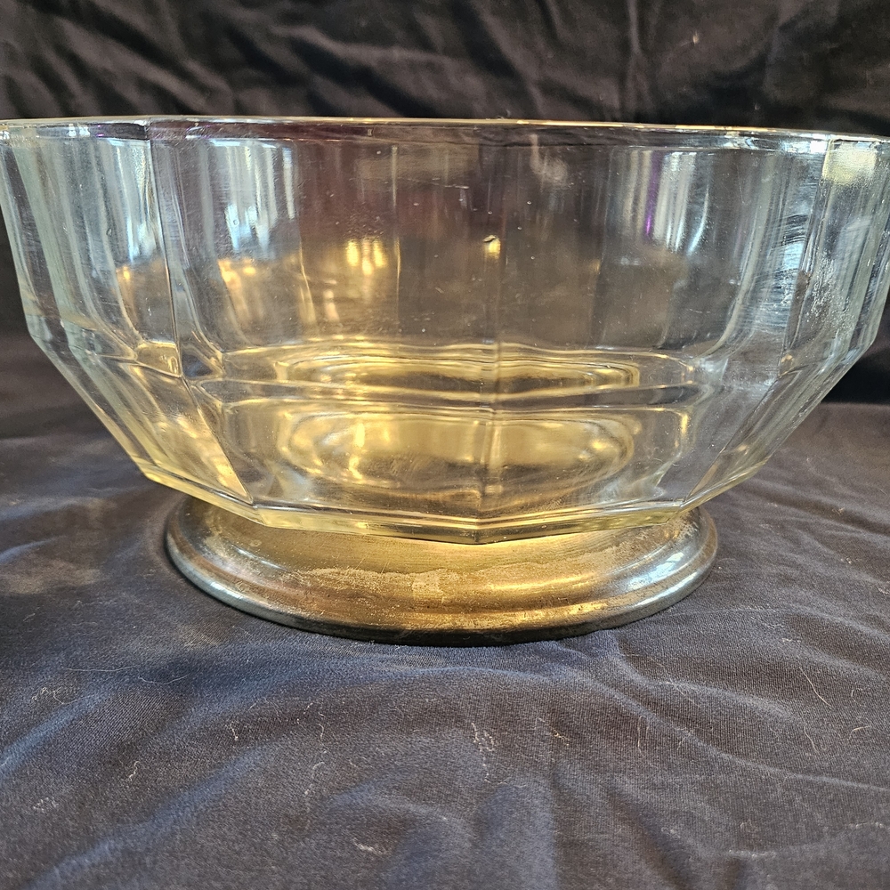 1940s Glass And Silver Bowl